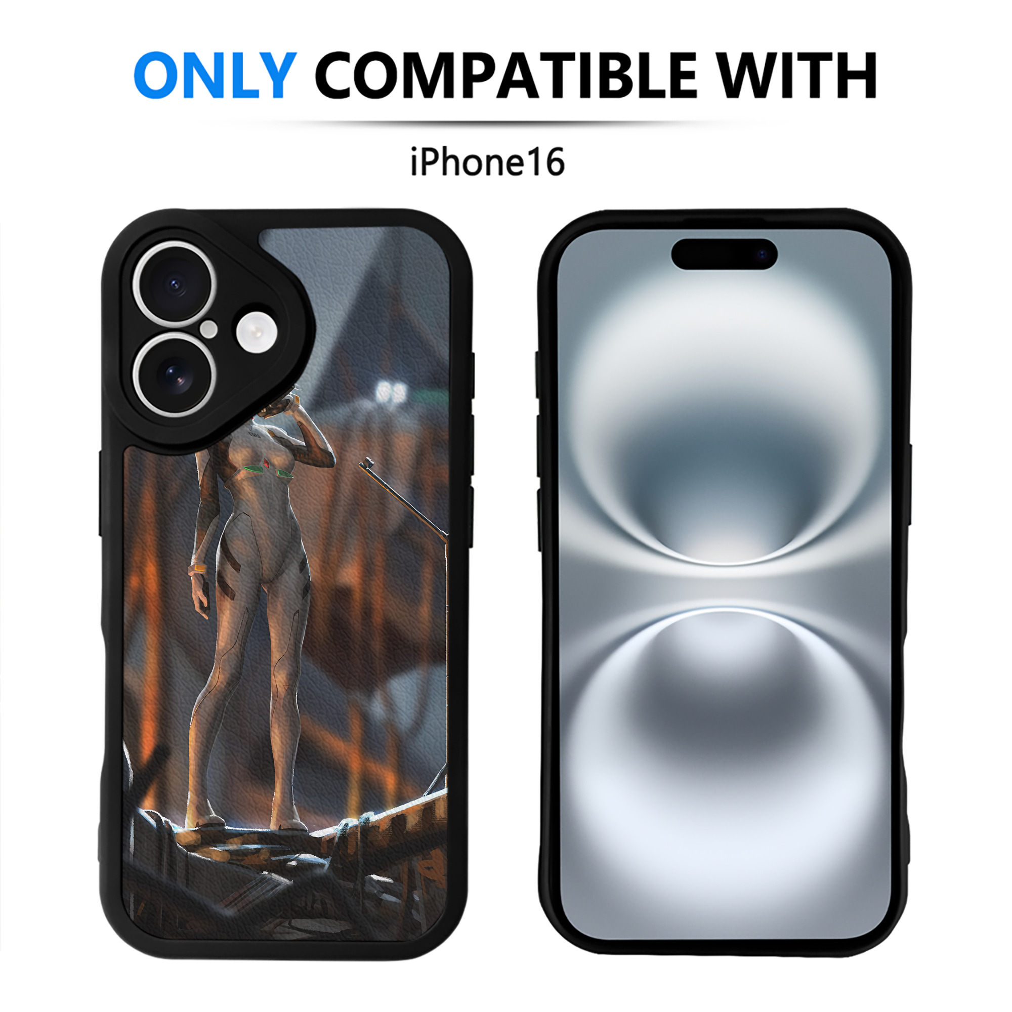 （画像用） EVA 新世紀エヴァンゲリオン 【iPhone 16シリーズ対応】シリコンスマホケース（レザー調） 材質：シリコン